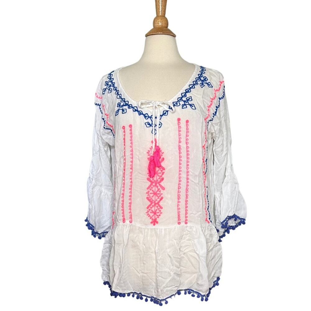 Sheer Body Glove Long Sleeve Flowy Neon Boho Swim Cover Up ST15